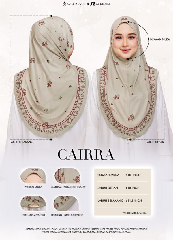 CAIRRA MATERIAL SIZE CAIRRA MATERIAL SIZE