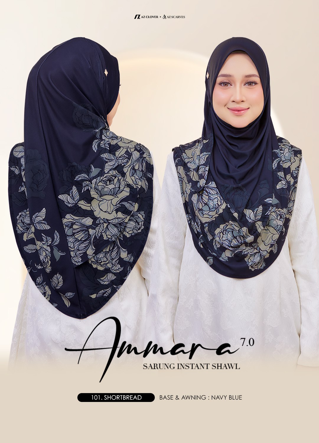 SARUNG INSTANT SHAWL AMMARA 7.0 -101 SHORTBREAD
