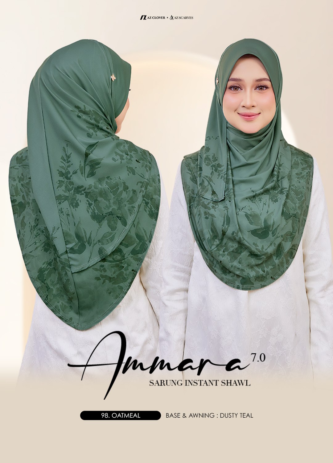 SARUNG INSTANT SHAWL AMMARA 7.0 - 98 OATMEAL