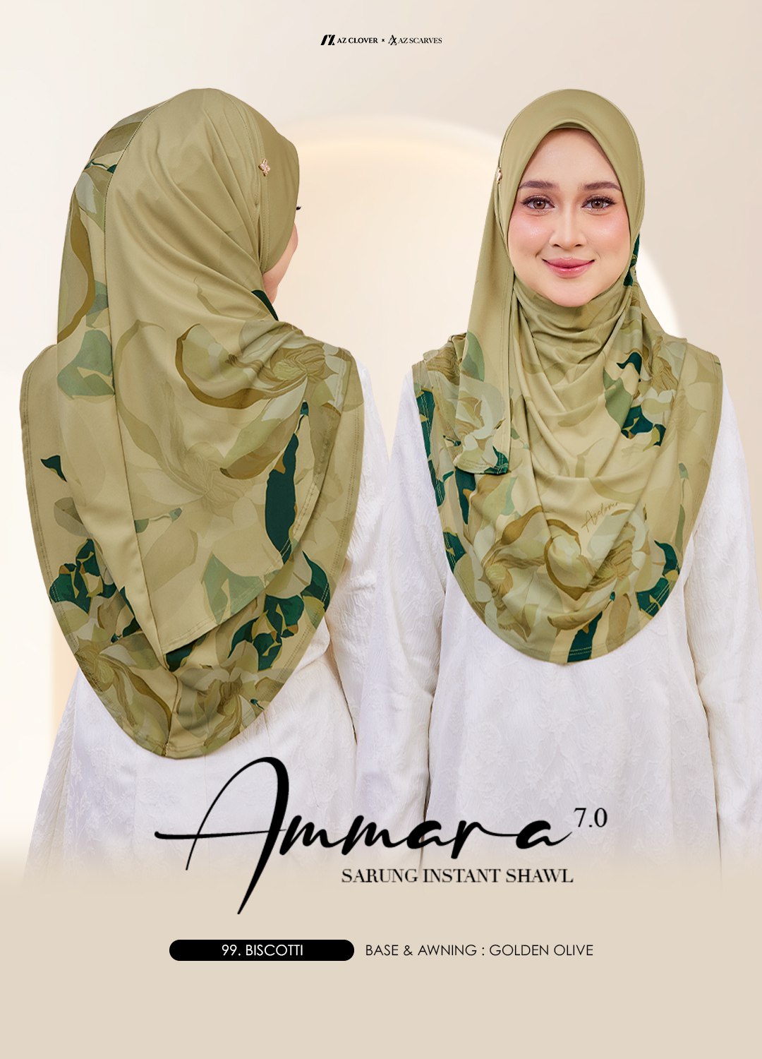 SARUNG INSTANT SHAWL AMMARA 7.0 - 99 BISCOTTI