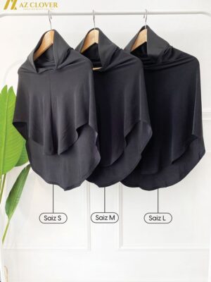 Tudung Uniform Nurse Hitam (L)