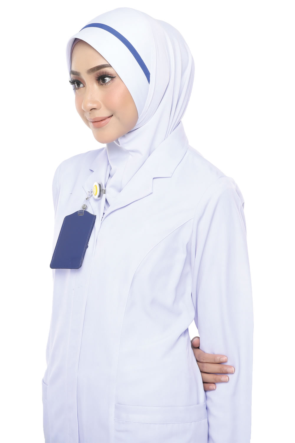 Tudung Uniform Nurse Line Blue (M)