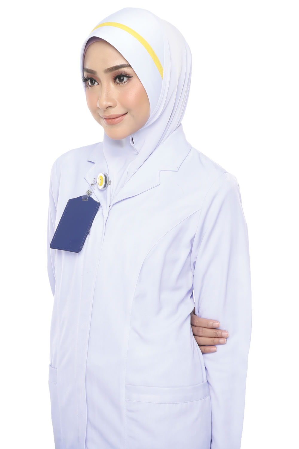 Tudung Uniform Nurse Line Yellow (M)