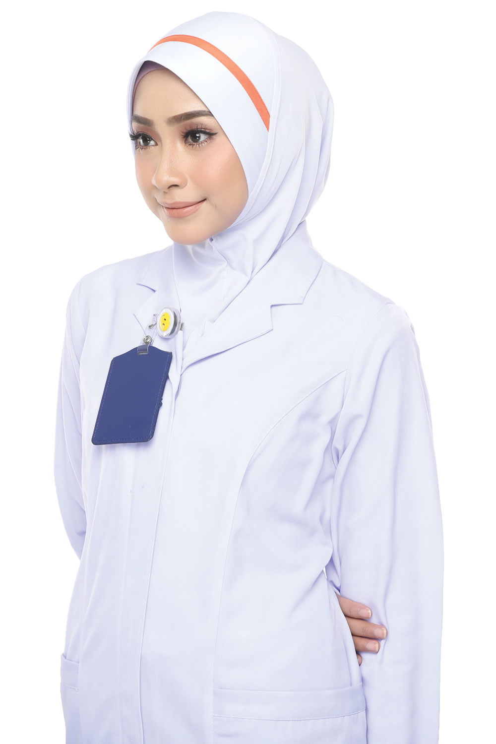 Tudung Uniform Nurse Line Orange (M)