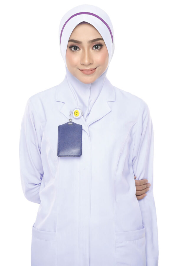 Tudung Uniform Nurse Line Purple (M)